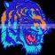 100% embroidery iron on tiger head garment custom embroidery patch