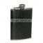 6oz Logo Customzied Metal PU Leather Wrapped Hip Flask