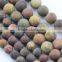 2.0mm Large Hole Hot Selling Round Matte Picasso Jasper Gemstone Loose Beads Approximate 15.5 Inch