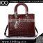 Red crocodile grain handbags designers brand bag for lady