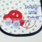 Manufacture polyester material silicone baby bibs cute design custom printed baby bibs