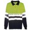 cheap 100% polyester high reflective safety 2 tone color polo shirts for man