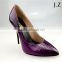 OP13 wholesale lady pointed toe purple snake print 10cm heel party dress shoes for women