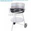 portable half round garden patio barbeque wheel barrel charcoal bbq grill