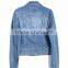 Ladies Buttoned Denim Jacket Light Blue