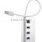 Top Grade 4 port Aluminum usb 3. 0 hub from usb hub suppliers (30" cable)