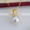 Akoya pearl 18 k gold pendant 8-8.5mm AAA round white color sea pearl pendant
