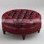 Tufted leather ottoman