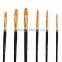 Top Quality Wooden Handle Gold Round And Flat Artist Nylon Brush Oil Acrylic Paint Brush For Professional Artist
