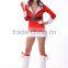 Hot selling Polyester hooed fashionable red christmas dress with fairy leg set