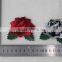 2016 new patch work blouse designs 6*7cm red rose and gray rose flower embroidery patches tim for clothing