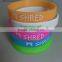 Colorful rubber band cheap for promotion use, custom embossed silicone bracelets with custom design logo