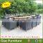 Luxury Outdoor Extended Glass Dining Table and Teakwood Chairs