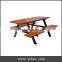 Arlau outdoor park wooden 2 seat bench with table