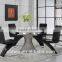 2016 Hot Sale Stylish Design Marble Top Dining Table and Chairs/stainless Steel Furniture Dining Table Set for Restaurant