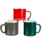 Customer printed Sublimation Enamel Camping Mug With Stainless Steel Rim/rolled Rim gift mug