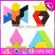 2017 Best design classic brain teaser wooden triangle puzzle for kids education W14A167
