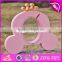New design cute crown pink wooden girls piggy bank W02A255