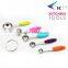 5pc stainless steel measuring tasting spoons with silicone handle