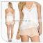 2015 Fashion Design Chiffon With Lace Women Cami Top