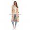 Woman fashion long sleeve Europe military style long brown trench coat