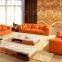 china  Furniture Brown Color Leather Sofa with Solid Wood Arms
