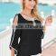 2016 Ebay Hotsale Womens puls size S-5XL tops and blouse offsholder batwing sleeves t shirts chiffon materails