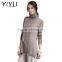 Custom cashmere sweater lady turtleneck long pattern cable knit pullover