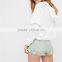 Summer rayon high rise shimmering cute boho ruffle icing shorts
