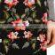 2017 OEM Spring Black Canvas Ivy Flower Embroidered Mini Skirts