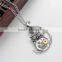 New Fashion Steampunk Necklace Link Curb Chain Antique Silver Halloween Owl Moon Gear Pendant With Clear Rhinestone