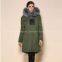 Wholesale good quality faux fur lined with coat military women coat