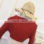 B22667A Korea women loose Stitching slim horn sleeve knit shirt
