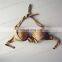 MissAdola 2015 golden paillette women swimwear mature girl bikini with strings bra