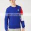 Blue Panelled Sleeve elasticated neck hem and cuffs mens sweatshirt custom