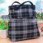 2017 Insulated Cold Canvas Grid Picnic Totes Carry Case Hot Sale Thermal Portable Lunch Bag