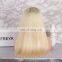 Ombre Blonde Color Virgin Brazilian Hair Straight Human Hair Lace Wig blonde lace front wig