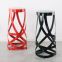 Modern colorful furniture ribbon round metal bar stool