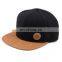Classic two tone fitted cotton 5 panel snapback hat
