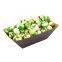 4.2-inch Disposable Paper Food Tray – Black with Kraft Brown Interior Take Out Boat-Perfect for Restaurants, Cafes, and Parties