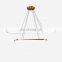 Nordic Double Ring Copper Hanging Lamp LED Golden Chandeliers Pendant Lighting Fixtures