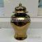 Tall Chinese Plain Gold Color Ceramic Porcelain Temple Jars