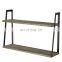 Wall Shelf Hanging Storage Furniture Metal Antique Industrial Vintage Rustic Solid Wood Mounted Floating Wall Shelves For Wall