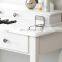 Bedroom Dressing Table Makeup Vanity Desk with 360 degree Rotating Oval Mirror and Cushioned Stool