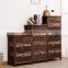 living room rustic wood storage cabinet With wicker drawers chest wooden Furniture Storage