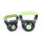 Durable vinyl and filled with cement plastic kettlebells set