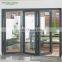 Folding sliding door system aluminum double glazed glass folding door bifold doors aluminium folding patio