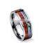 8mm Fashion Luxury Stainless steel Ring Wood and Shell Inlay Ring Wedding Men Jewelry Gift