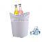 Good Quality Double-Wall Rechargeable Light Up Beer Cooler Plastic Wine Ice Bucket Tongs Double-layer Hotel Bar Wine Bucket