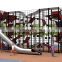 Outdoor Rope play structure Rope-based Climbing net with steel slide for Kids